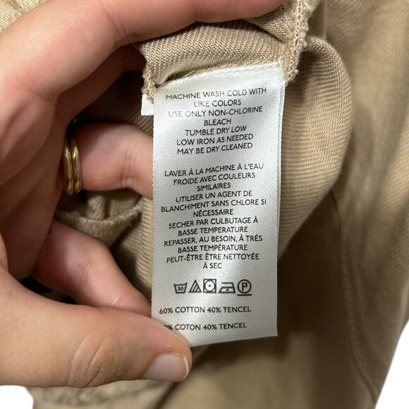 Pilcro Tidal Moto Utility Jacket Women's Sz S Beige Distressed Crop Boxy Neutral - Picture 6 of 7